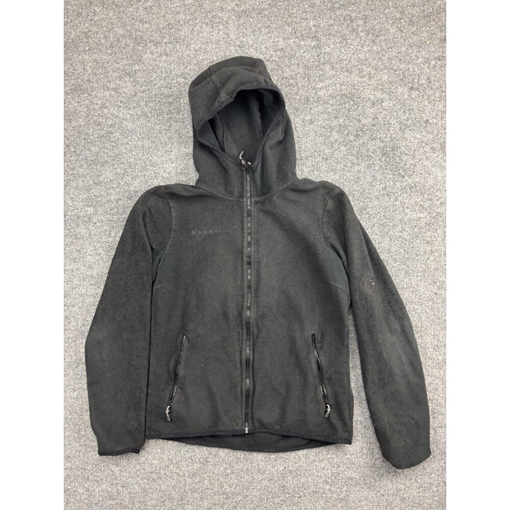 Mammut Sherpa‎ Fleece Jacket Women's Small Black Hooded Full Zip Zipped Pockets